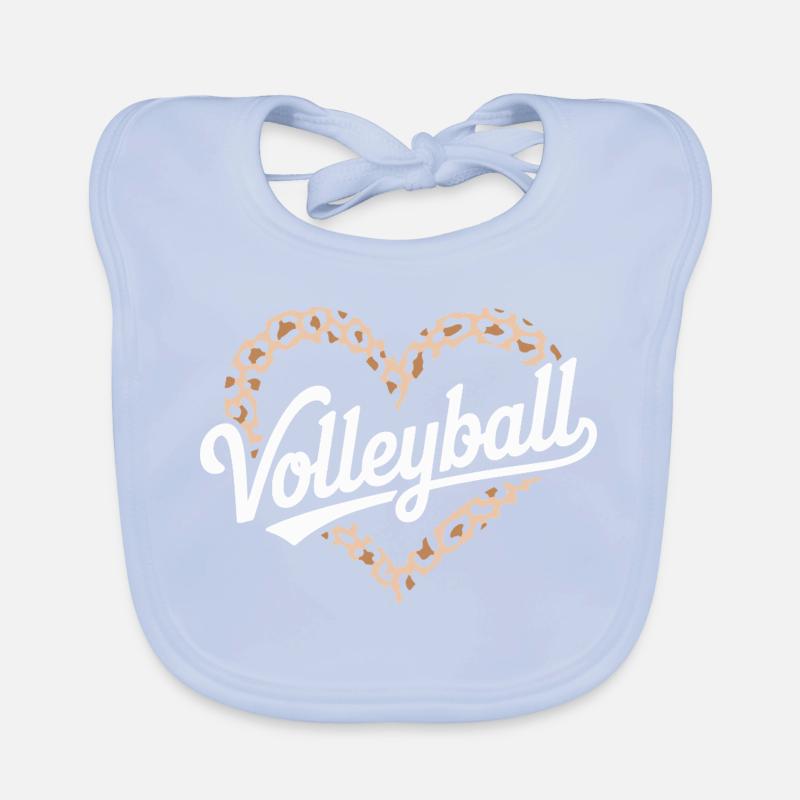 Conception de volley-ball en forme de cœur de léopard Bavoir bio Bébé