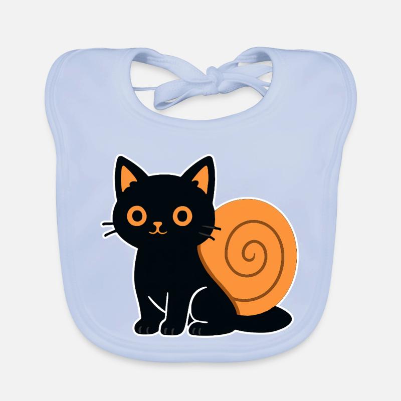 Silhouette de chat en orange Bavoir bio Bébé
