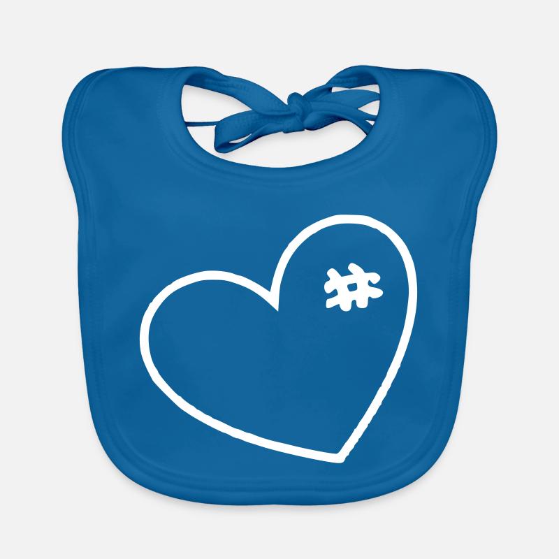 Coeur blanc avec points de suture Bavoir bio Bébé