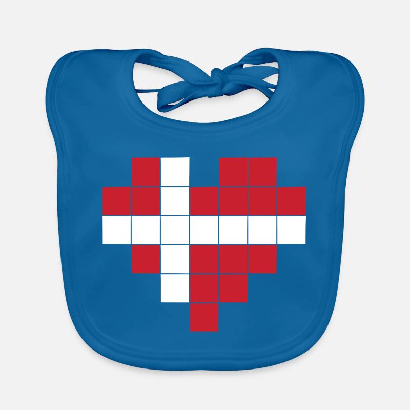Pixel Heart Drapeau du Danemark Bavoir bio Bébé