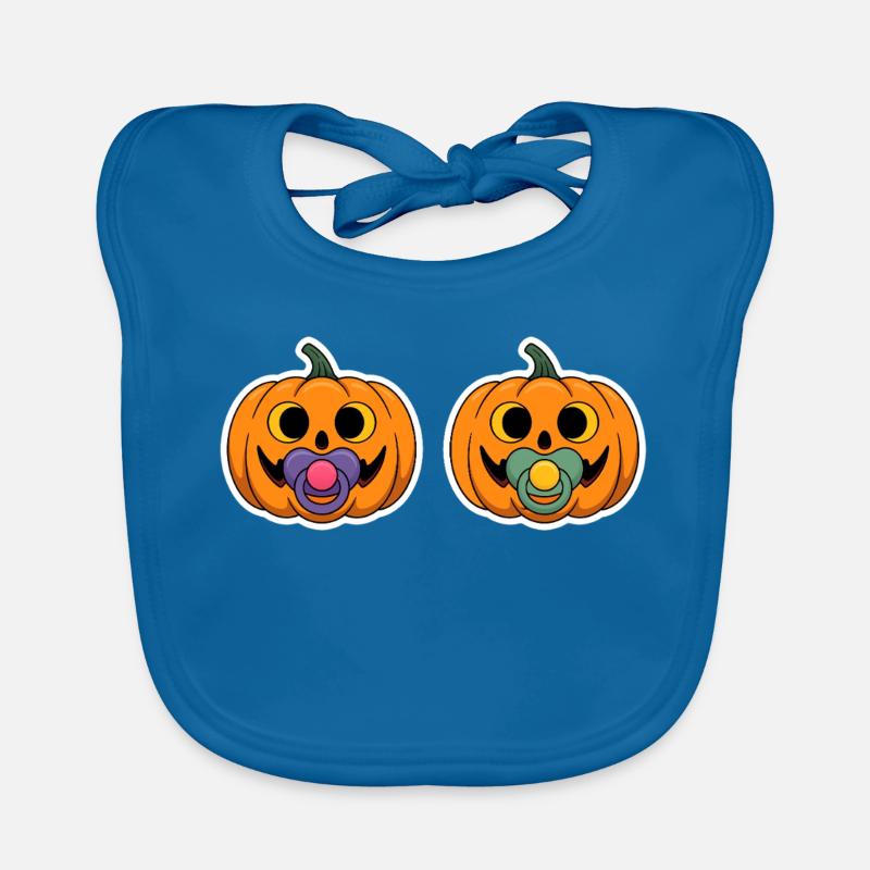 Pumpkin pacifier grimaces Organic Baby Bibs