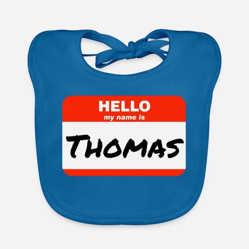 Hello My Name Is Thomas Etikett Namensschild Baby Bio-Lätzchen