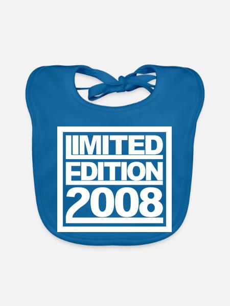 Limitierte Edition 2008 Design Geburtstag - Baby Bio-Lätzchen - Pfauenblau - Vorne