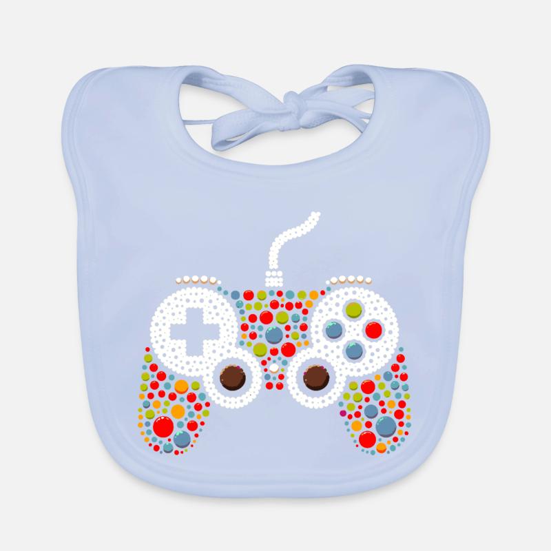Pointillist Gamecontroller Baby Bio-Lätzchen
