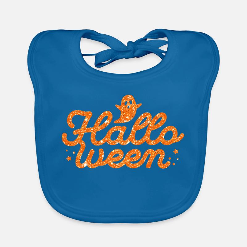 Halloween Orange Glitzer Geist Baby Bio-Lätzchen