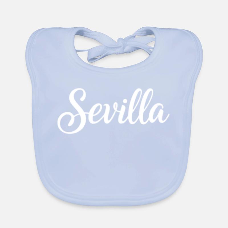 Seville Hand Lettering Script Organic Baby Bibs