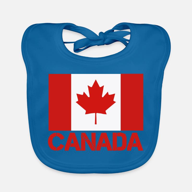 Maple Leaf Canada Flag Art Organic Baby Bibs