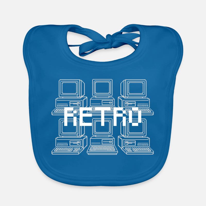 Retro Computer Grid Techno Baby Bio-Lätzchen