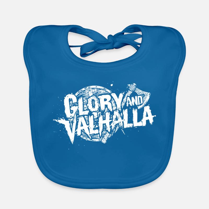 Glory and Valhalla - Organic Baby Bibs - peacock-blue