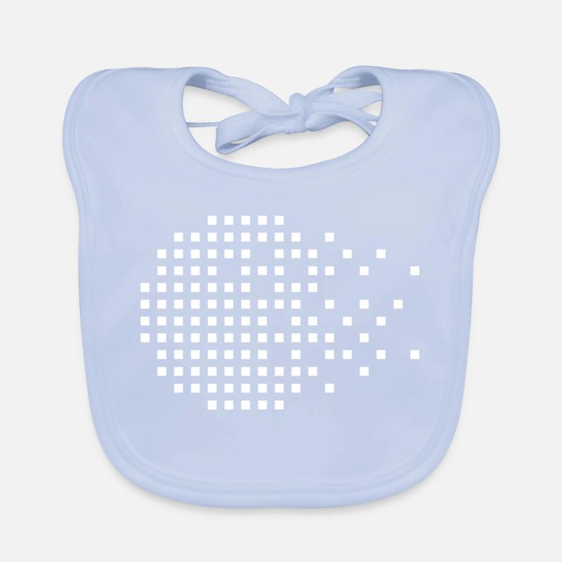 Pixel Mosaic Grid Organic Baby Bibs
