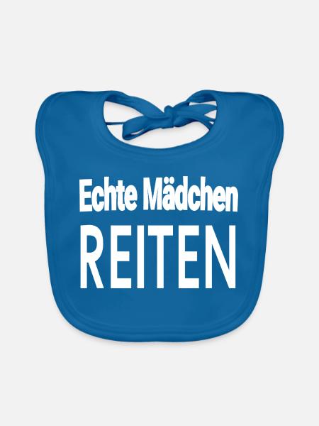 Pferde - Baby Bio-Lätzchen - Pfauenblau