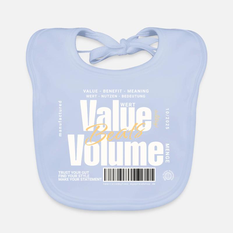 Value Beats Volume – Statement Design (Dunkel) Baby Bio-Lätzchen