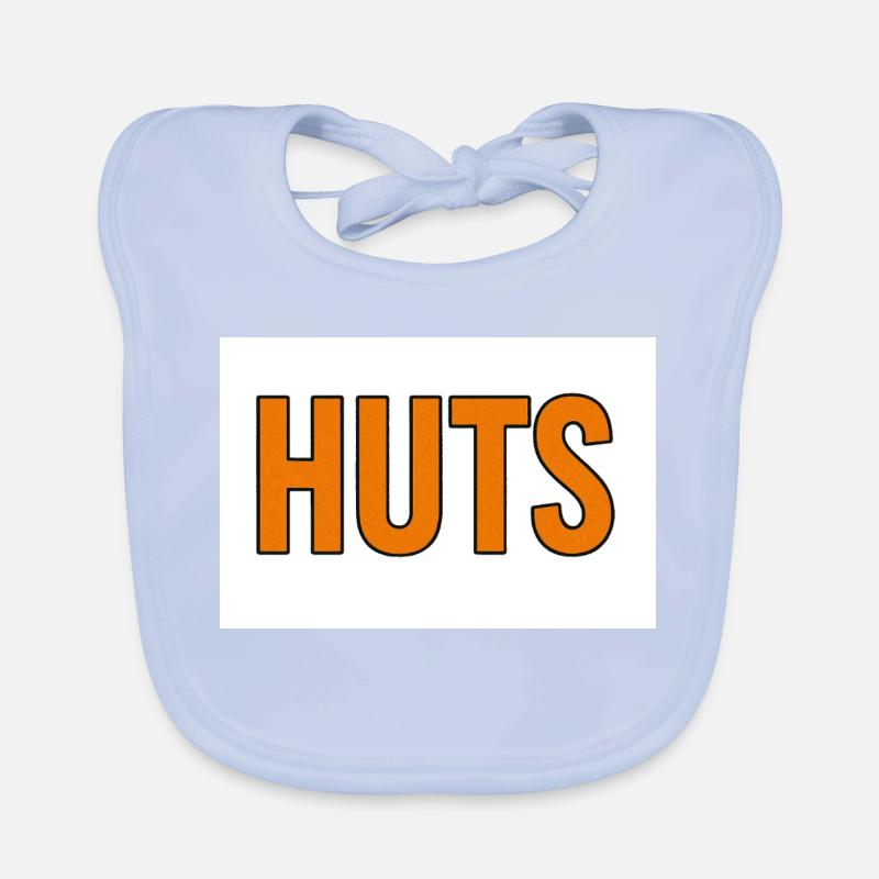 Typographie orange audacieuse des huttes Bavoir bio Bébé