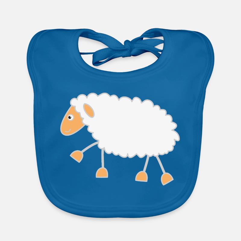 Drôle de mouton - Bavoir bio Bébé - bleu paon
