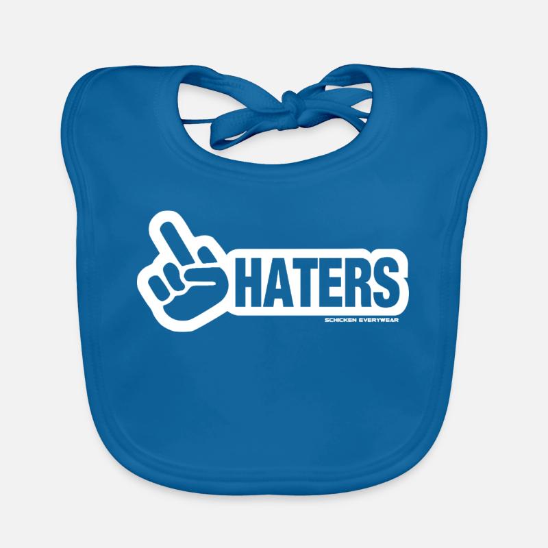 Haters Peace Sign Design - Bavoir bio Bébé - bleu paon