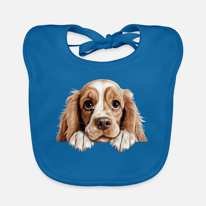 Cavalier Spaniel Cheeky Portrait Tee Organic Baby Bibs
