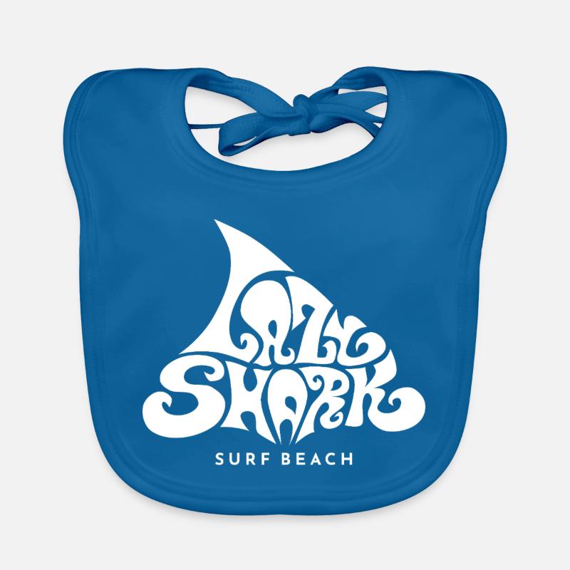 Hai Lazy Shark surf beach sixties beach maritime Organic Baby Bibs