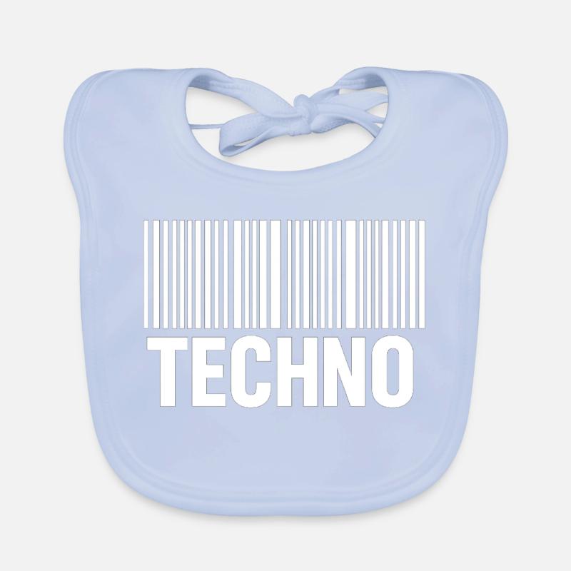 Techno Barcode Muster Baby Bio-Lätzchen