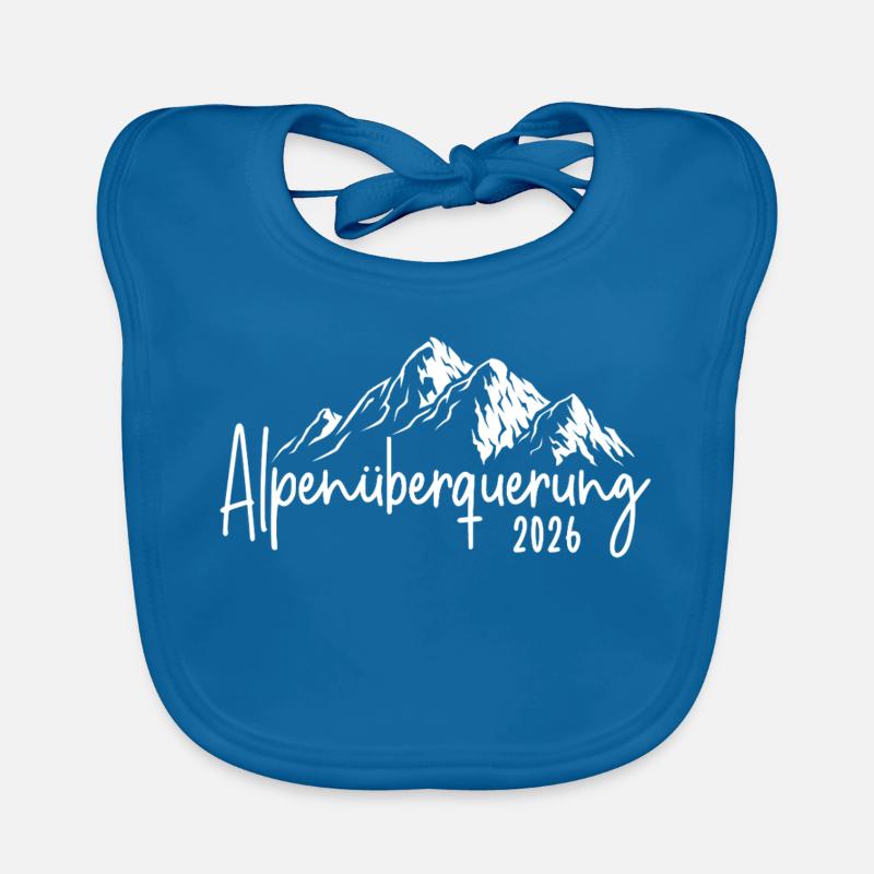 Alpenüberquerung 2026 - Baby Bio-Lätzchen - Pfauenblau