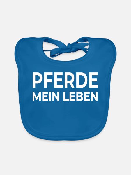 Pferde - Baby Bio-Lätzchen - Pfauenblau