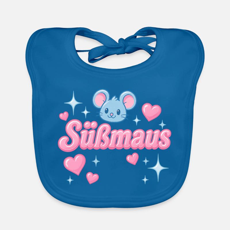 Sweet Mouse - design de déclaration y2K - Bavoir bio Bébé - bleu paon