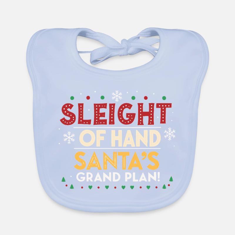 Santa Claus Hand Plan Large Organic Baby Bibs