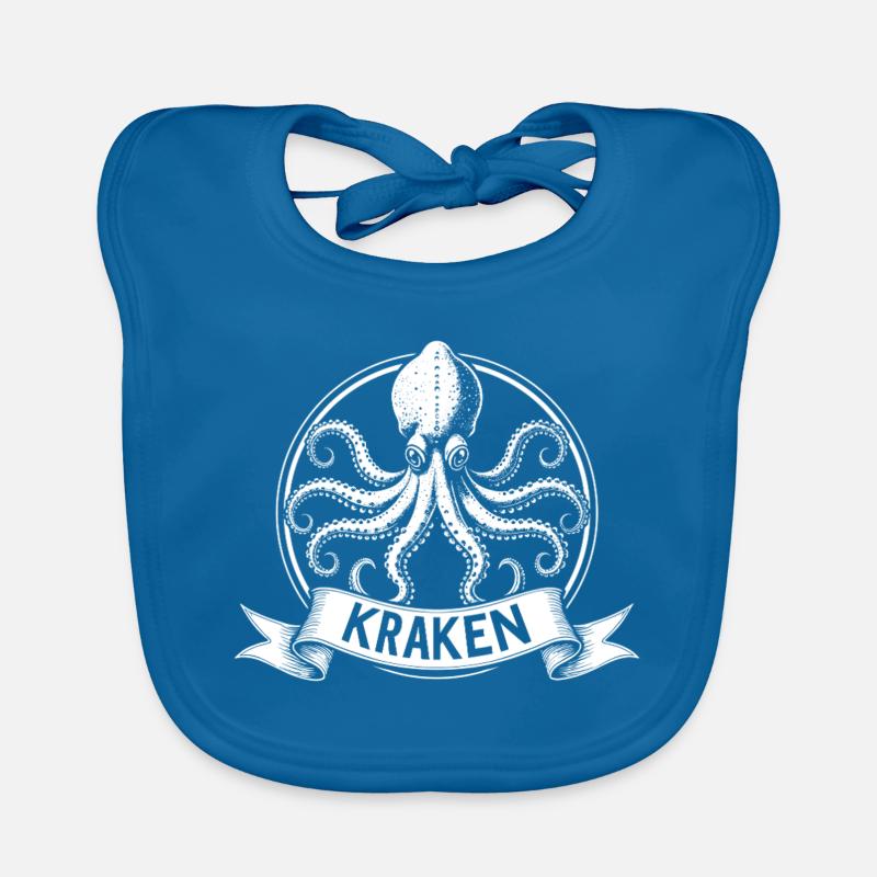 Kraken Emblem Circle Organic Baby Bibs