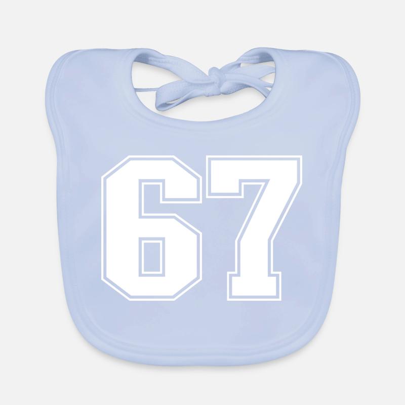 Fun 67 Number 6-7 6 7 Six Seven Organic Baby Bibs