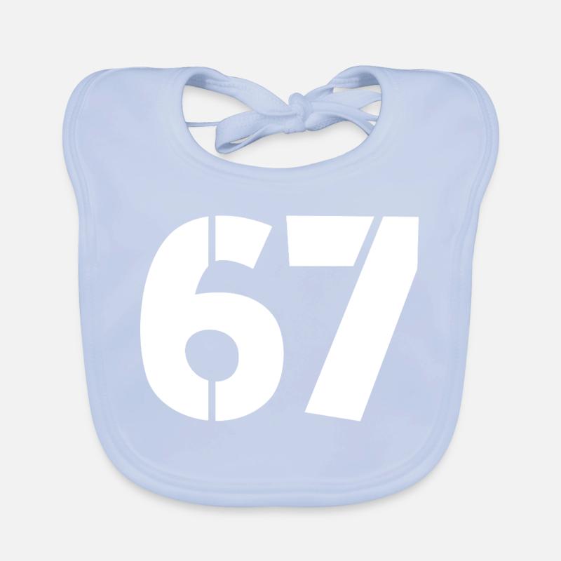Fun 67 Number 6-7 6 7 Six Seven Organic Baby Bibs