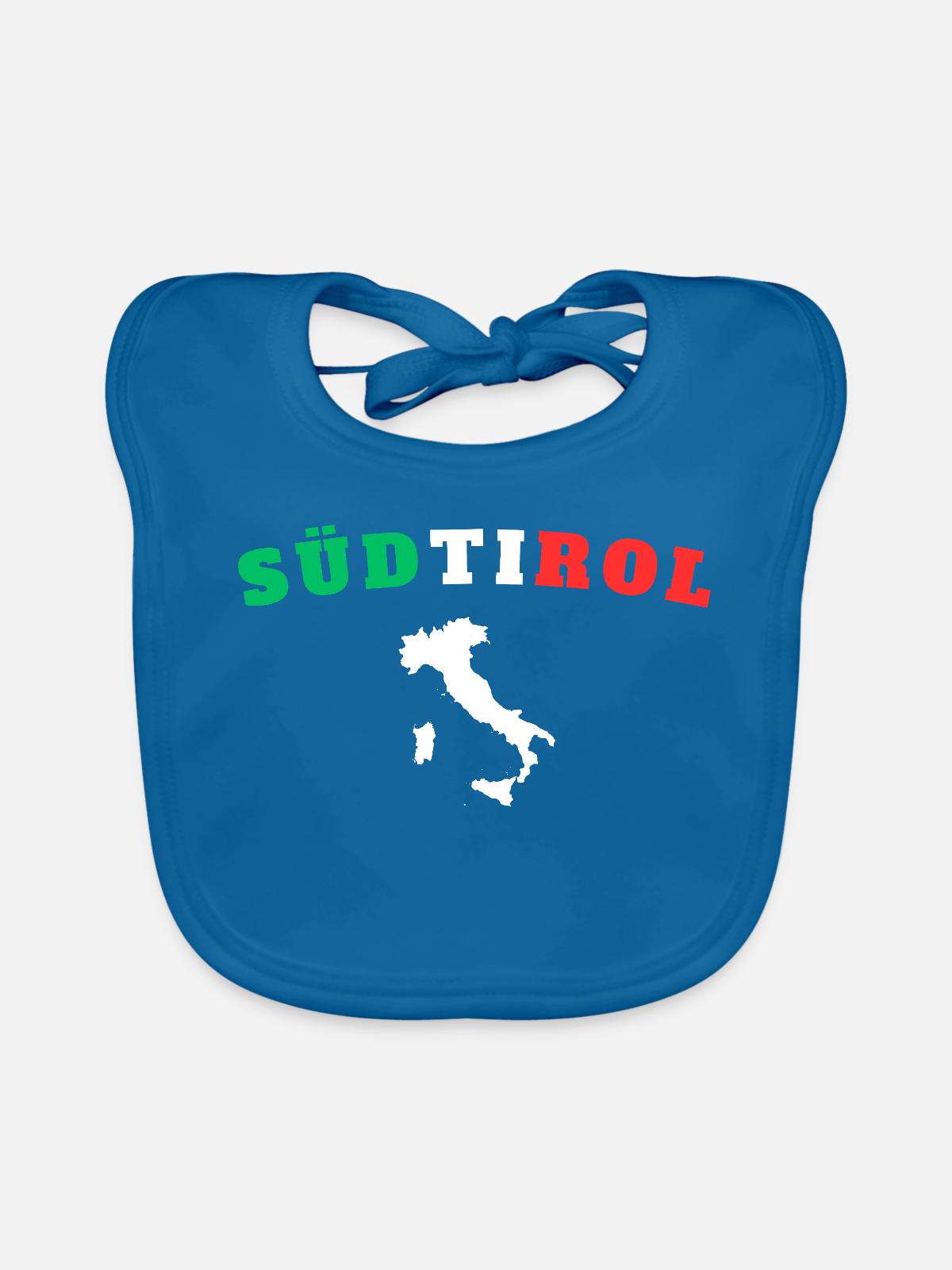 Südtirol - Baby Bio-Lätzchen - Pfauenblau - Vorne