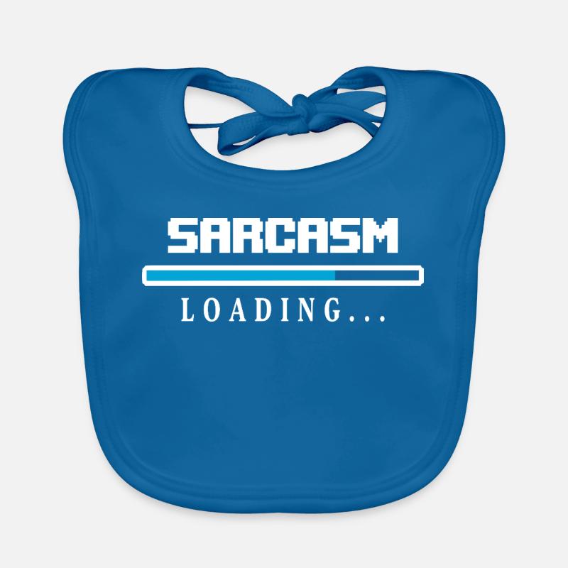 Sarcasm Loading Beam Saying Organic Baby Bibs