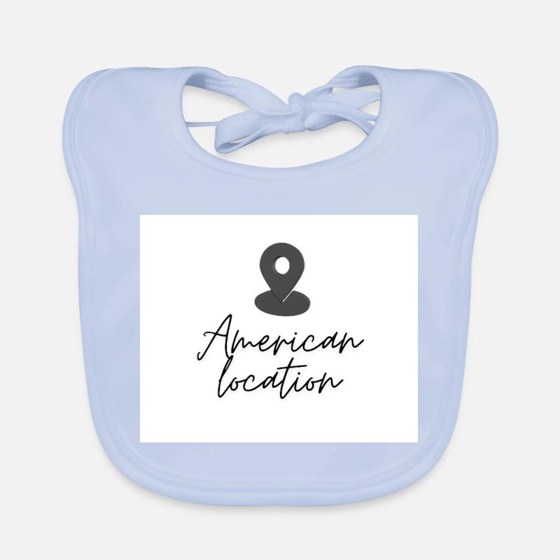 American Location Pin Organic Baby Bibs