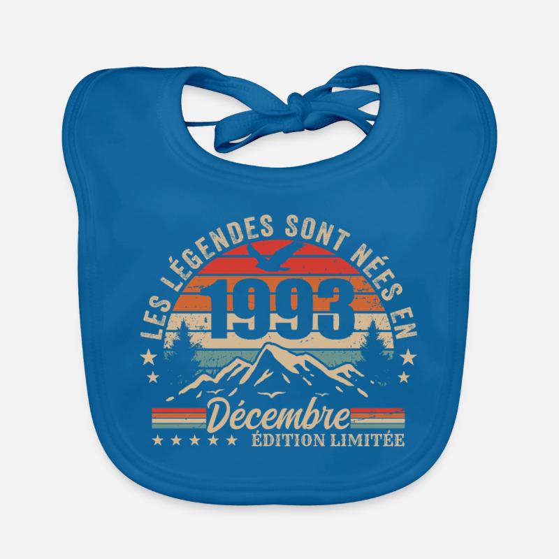 Retro December 1993 - 32 Years Gift Organic Baby Bibs