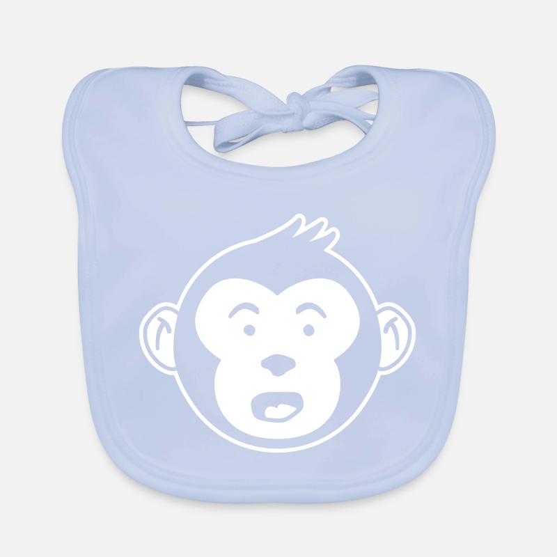 Monkey Head Surprised – Jungle Banana Design Organic Baby Bibs