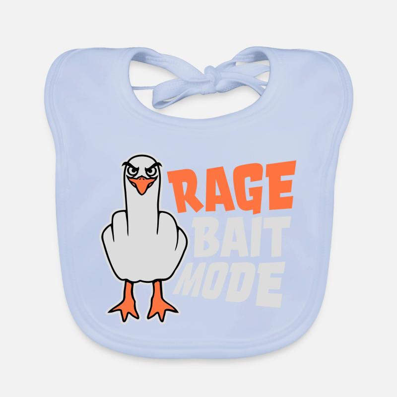 Rage Appât Mode Mouette Oiseau Méchant Drôle Provocation Bavoir bio Bébé
