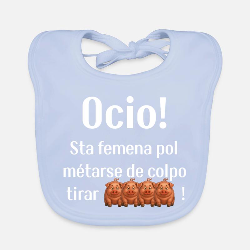Witty phrase in Venetian Organic Baby Bibs