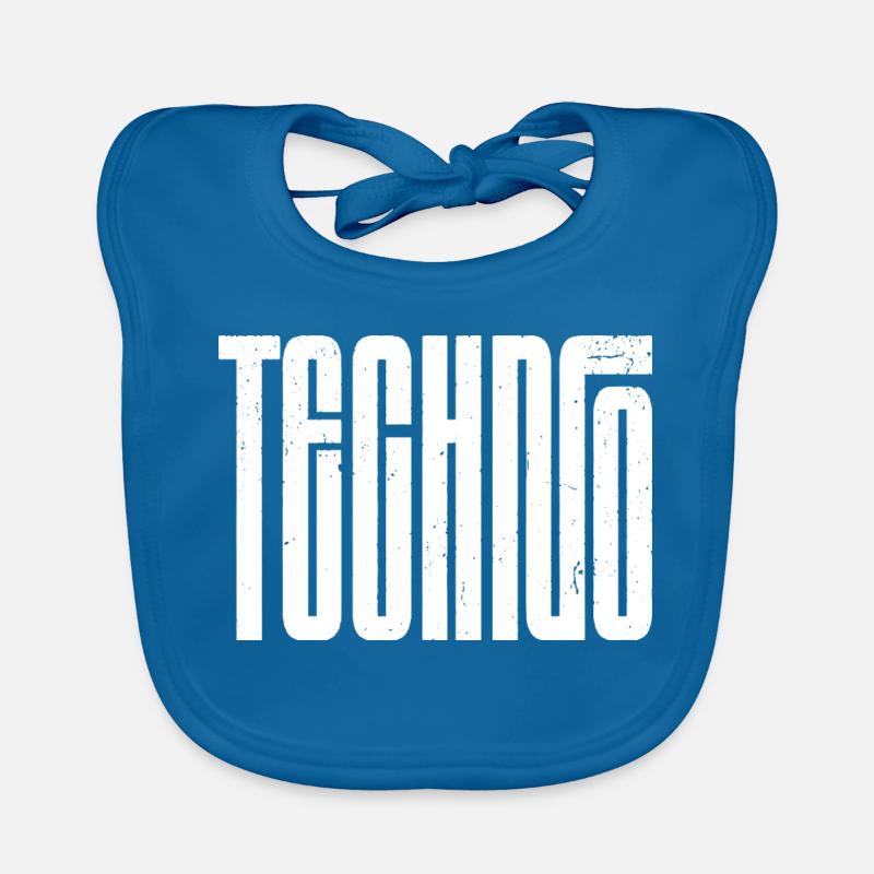 Techno Bold Retro Typography Organic Baby Bibs