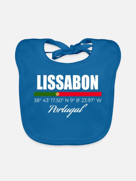 Lissabon - Baby Bio-Lätzchen - Pfauenblau