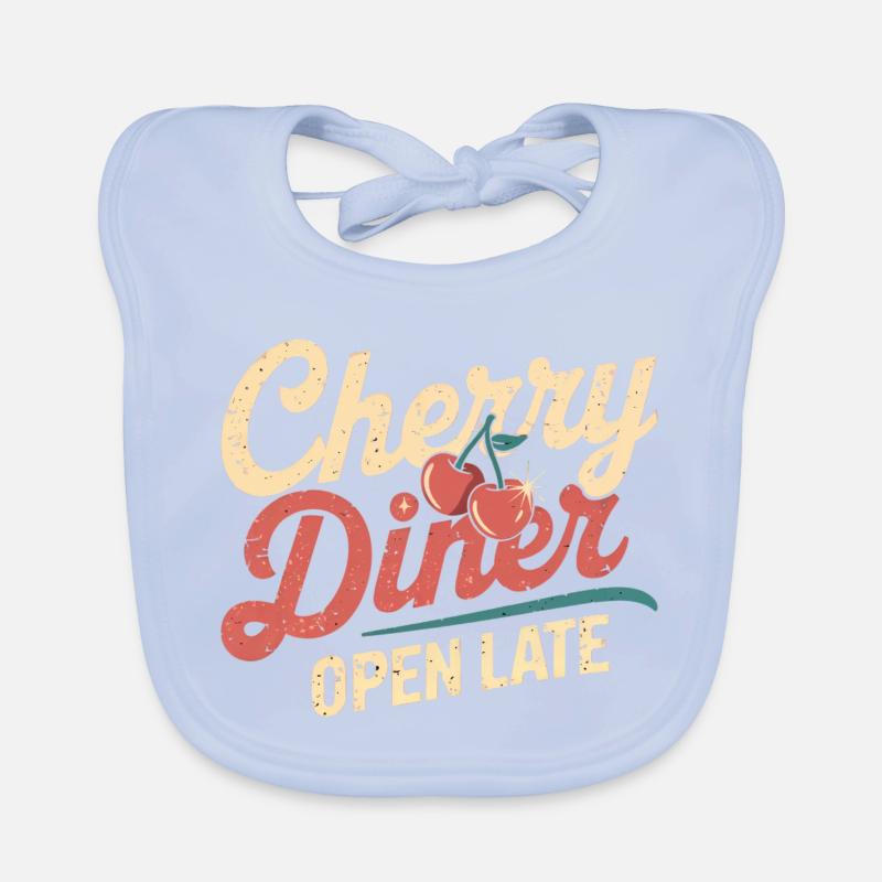 Cherry Diner – Retro Café Style Baby Bio-Lätzchen