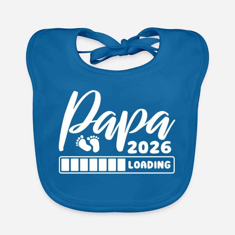 Papa 2026 loading - Schwangerschaft - Geschenk Baby Bio-Lätzchen