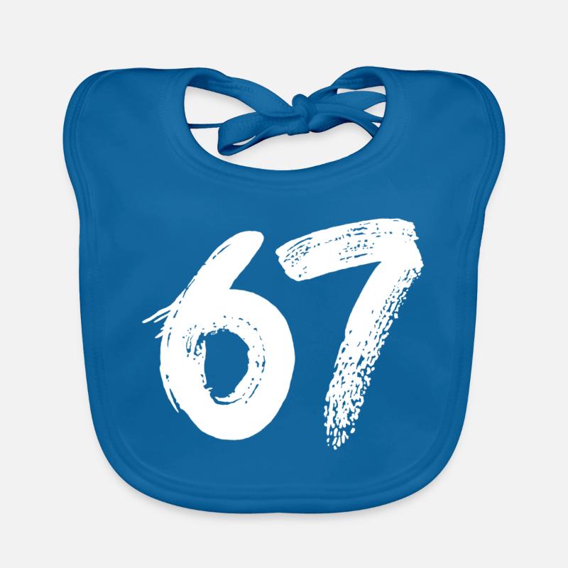 67 Weiße Farbe - Baby Bio-Lätzchen - Pfauenblau