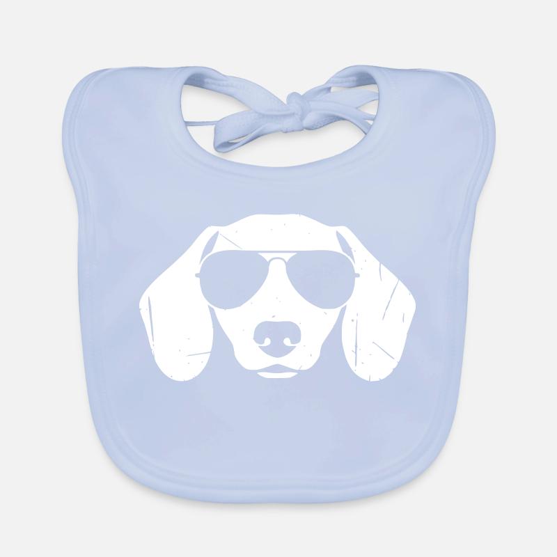 Dachshund Head Sunglasses Cool Vector Organic Baby Bibs