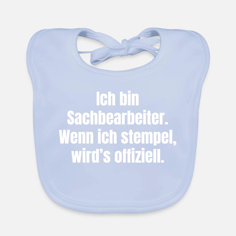Sachbearbeiter Humor Stempel Zitat Baby Bio-Lätzchen