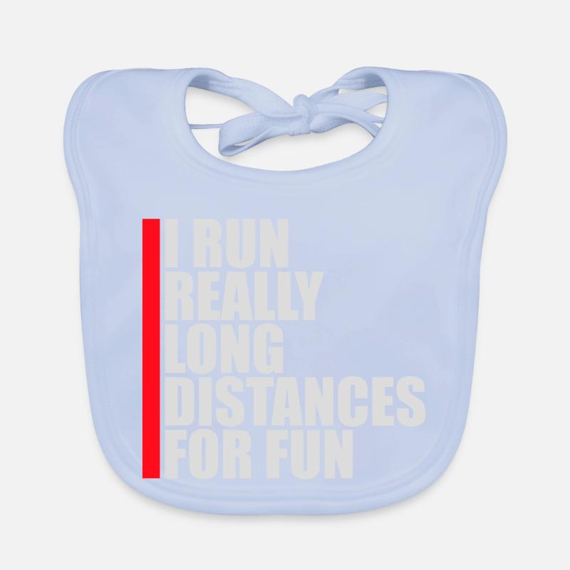 I Run Really Long Distances For Fun Marathon Sport Baby Bio-Lätzchen