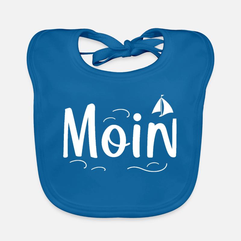 Moin Wellendesign - Baby Bio-Lätzchen - Pfauenblau