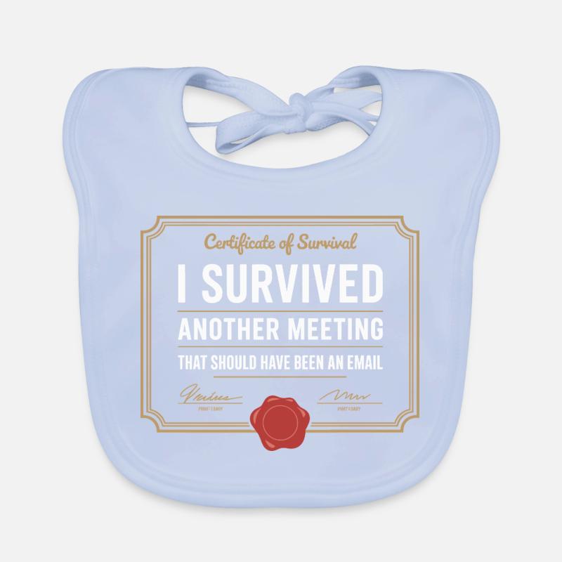 I Survived Another Meeting Email Home Office Office Organic Baby Bibs