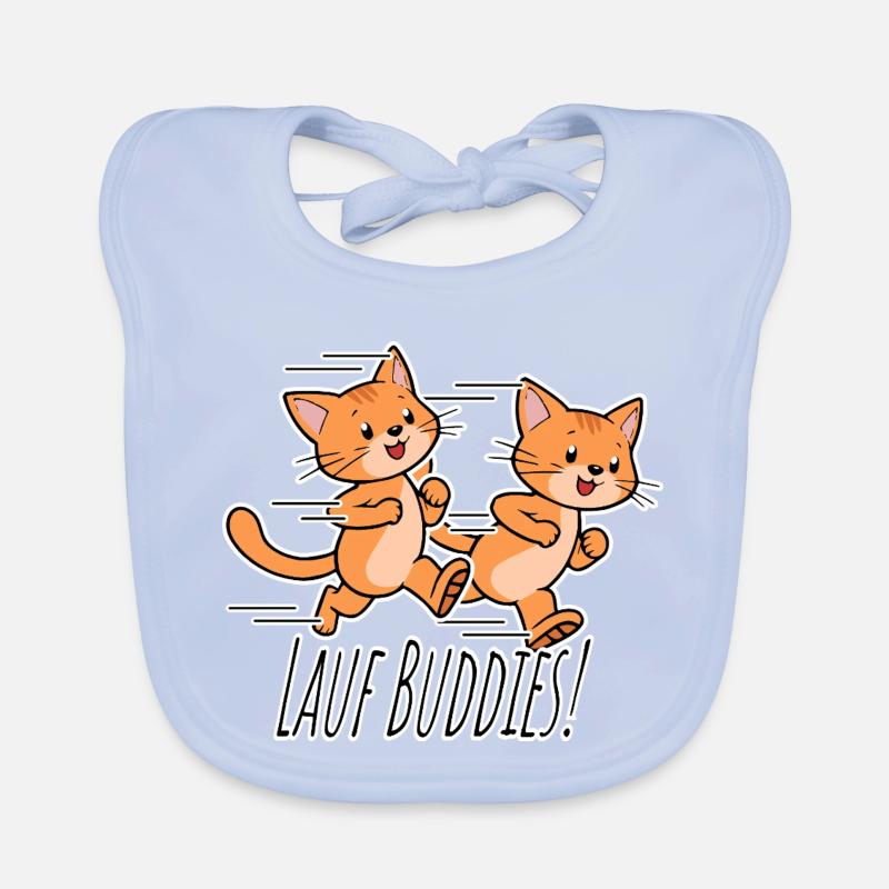 Courez, les amis ! Équipe de course de chats mignonne ! Bavoir bio Bébé
