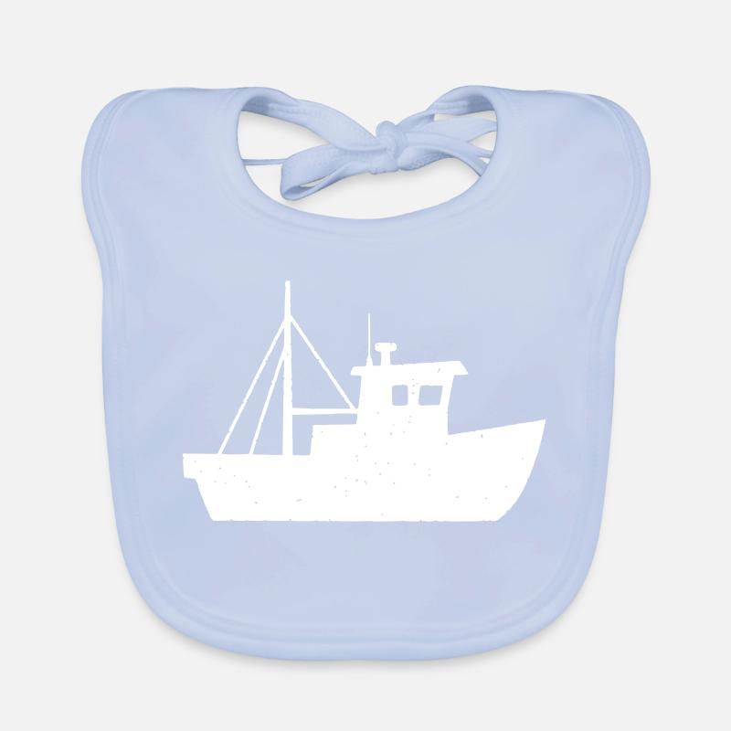 Fischkutter Boot Nordsee Vektor Baby Bio-Lätzchen