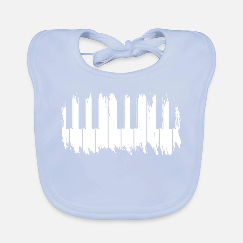 Grunge Piano Keys Organic Baby Bibs