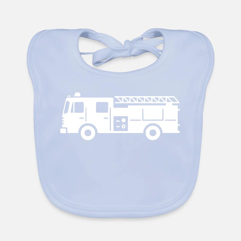 Feuerwehr Einsatzfahrzeug Silhouette Baby Bio-Lätzchen